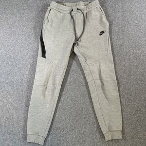 Nike Tech Fleece Jogger Sweatpants Gray Black Zip Pocket Mens Size Small